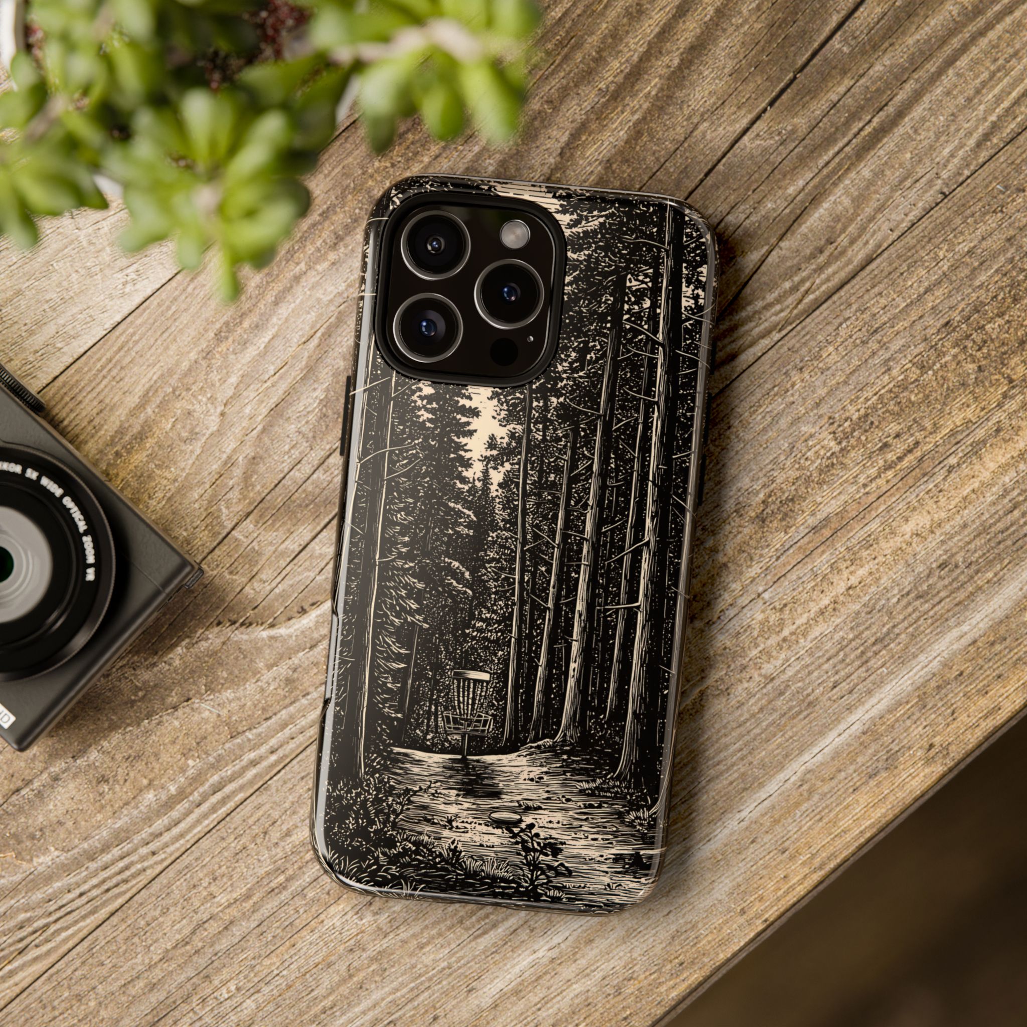 iPhone Tough Case: The Line Through Pines (Black)