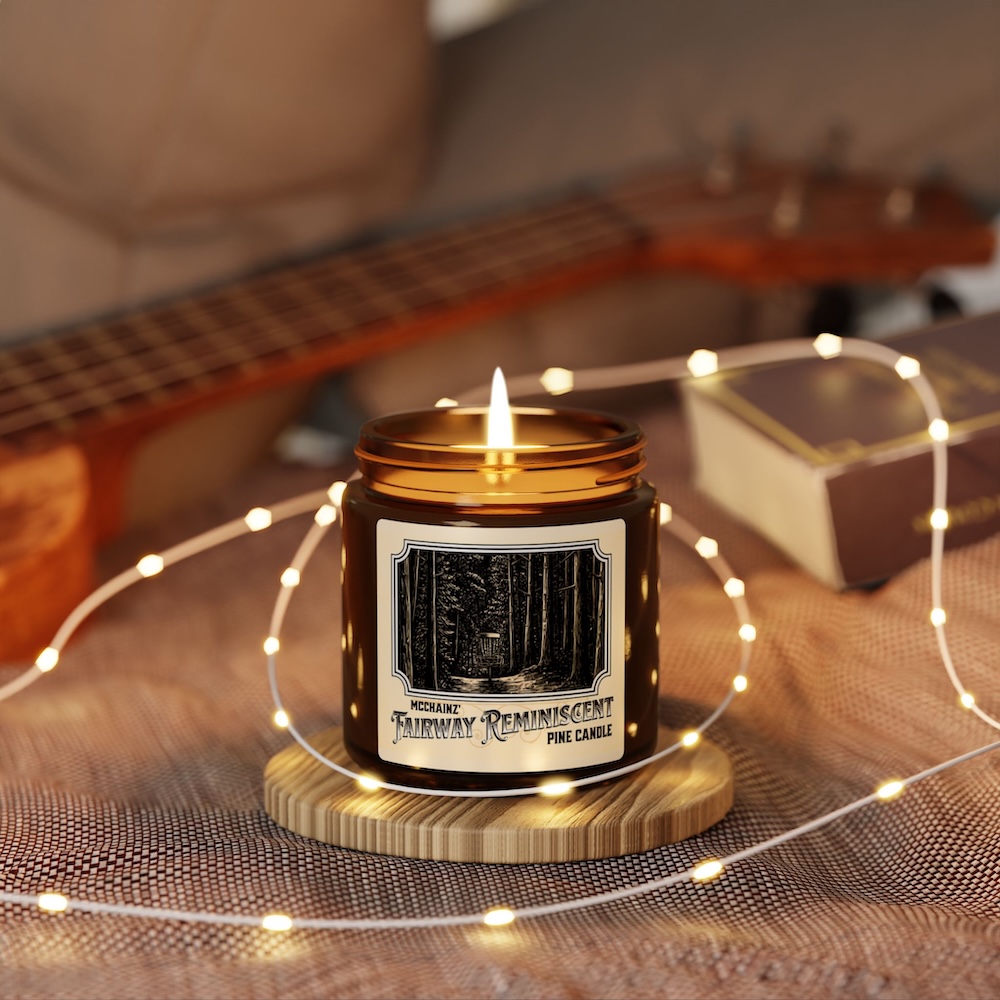 Disc Golf Themed 'Fairway Reminiscent' Pine-scented Candle