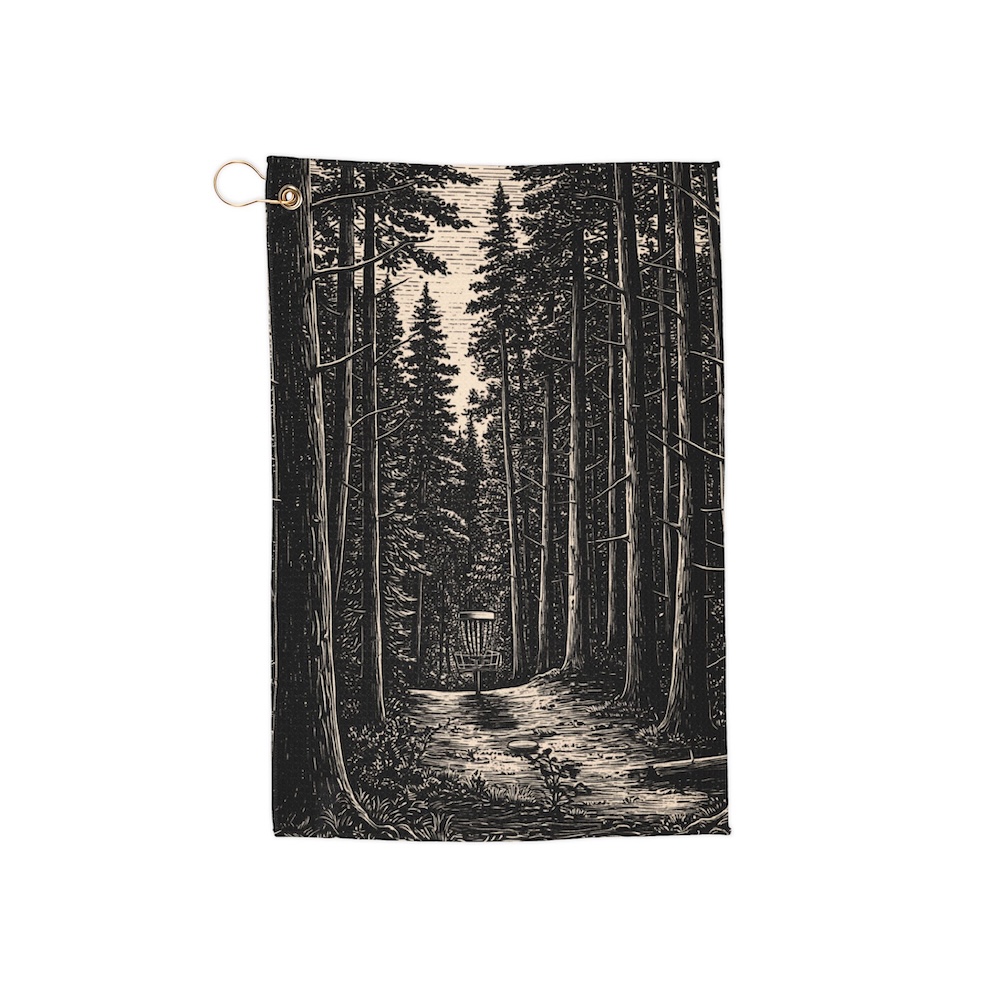 Disc Golf Towel: The Line Through the Pines