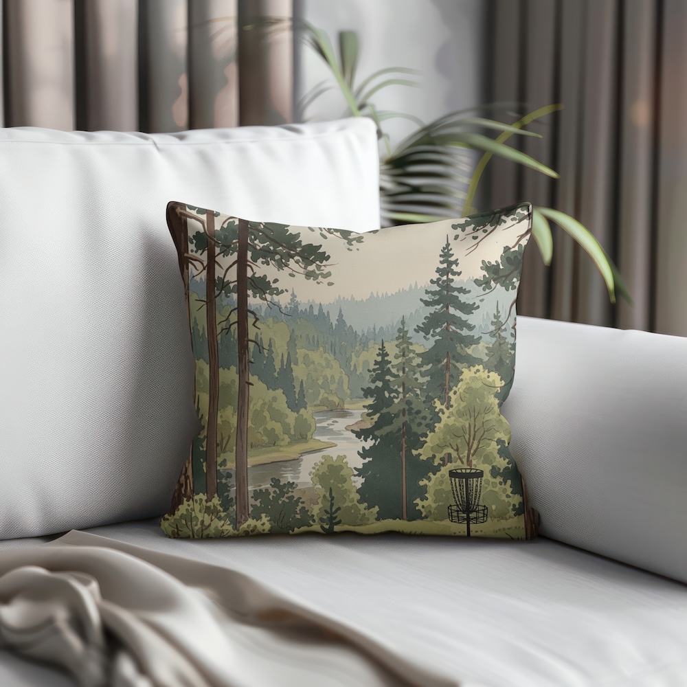Indoor Square Pillow: Oregon Greenery