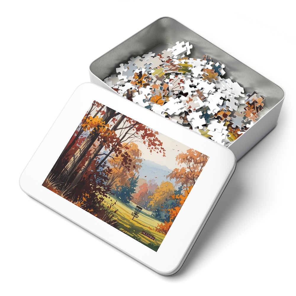 Jigsaw Puzzle in Tin: New England Autumn