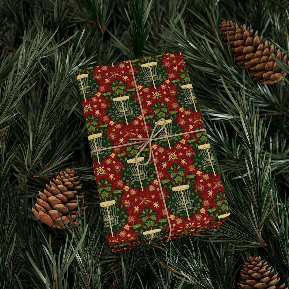 Holiday Wrapping Paper, Vintage Inspired Gift Wrap (Bright Basket, Bright Star)