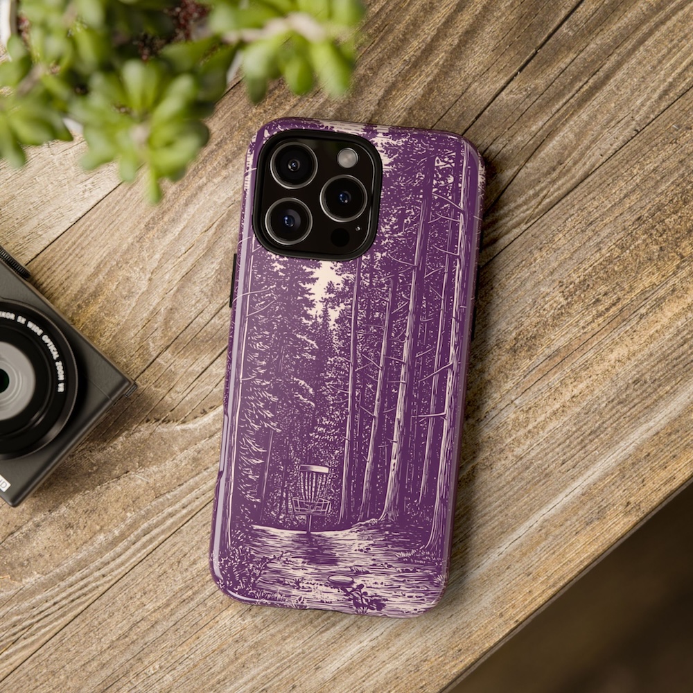 iPhone Tough Case: The Line Through Pines (Byzantium Purple)